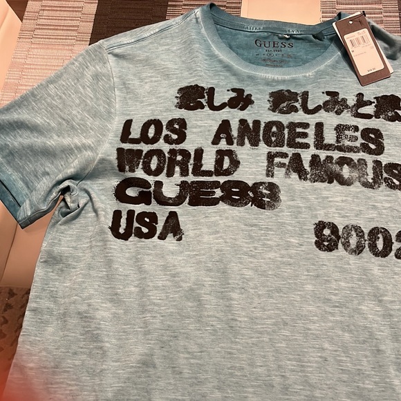 New Men’s Guess Jeans Los Angeles Stencil Tee - Picture 2 of 8
